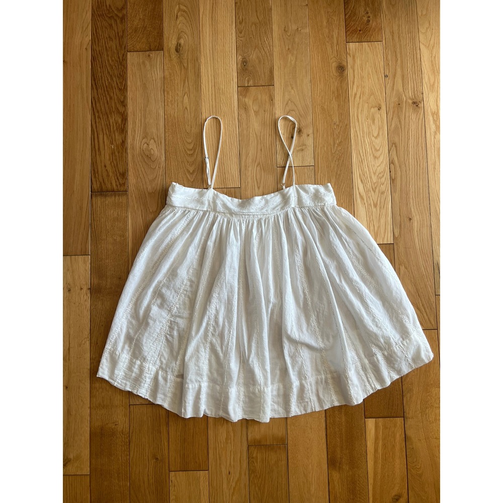 Nili Lotan Embroidered Baby Doll Tank Top Square Neck Flowy Boho Womens Size S